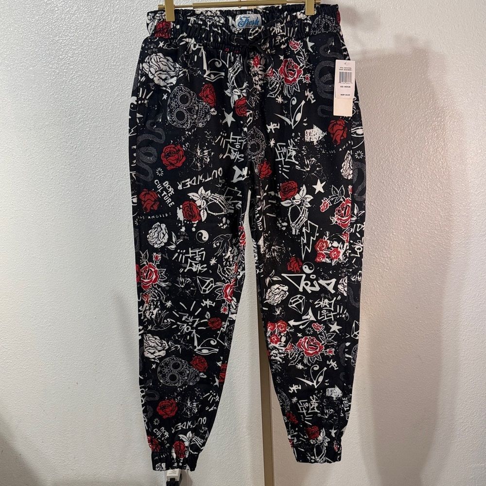 Men's Graphic Jogger Pants - Black and Red